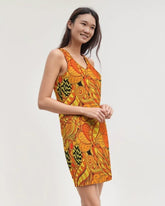 Mandra Rib Knit V Neck Mini Dress